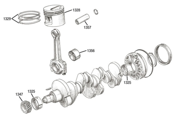 Hauptlagerset hinten 0,125 2,5 Ltr. Diesel