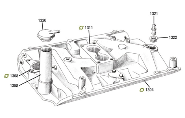 Ventildeckeldichtung V8 (304 - 401 cui) Gummi