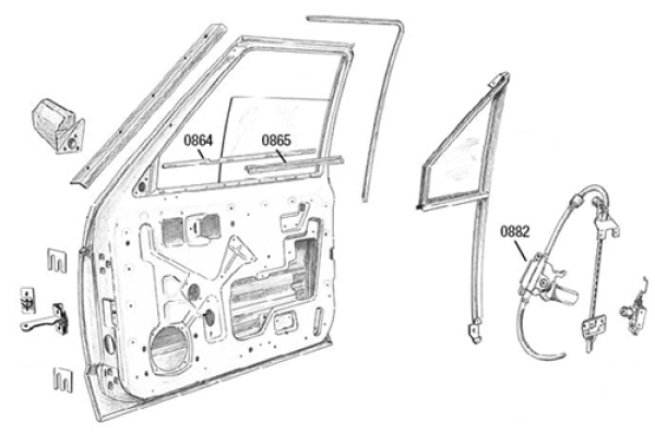 Fensterhebermotor (Ersatzmotor) rechts hinten