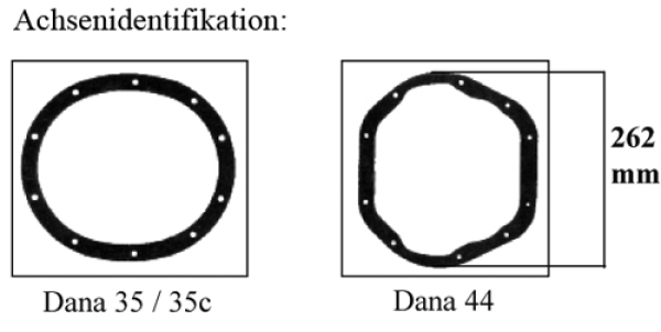 Differentialkorb Dana 35 mit Trac Lock, 3 : 55 - 4 : 88 Ratio