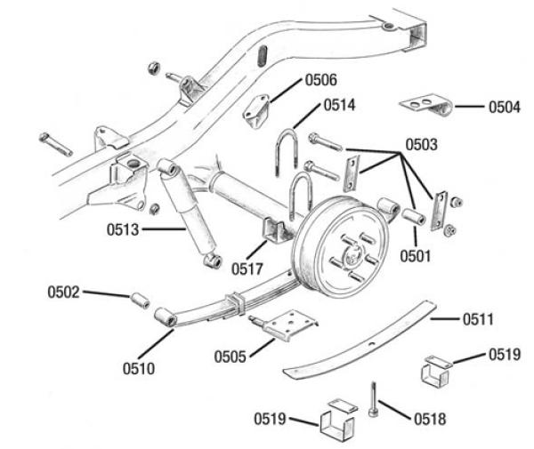 Federbügel Kit hinten Dana 44 Hinterachse