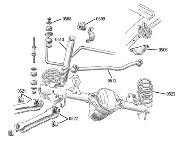 Stabigummi oben hinten Ø 15 mm