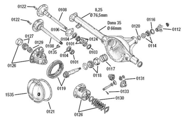 Differentialbolzen - Befestigungsschraube Dana 44 Hinterachse