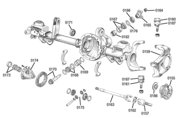 Differentiallager Rep.-Set Dana 30 Reverse