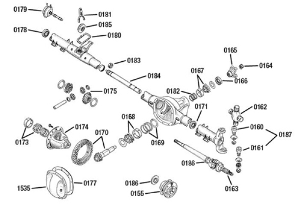 Steckachsensimmerring Innen Dana 30 Vorderachse