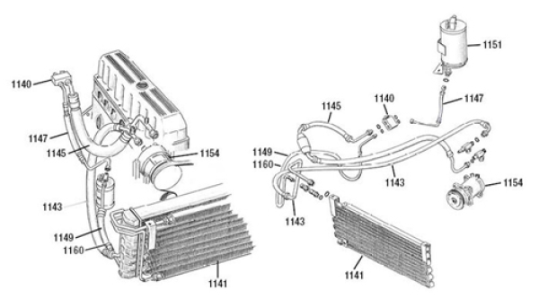 Klimaschlauch Kompressor Condenser mit R12 4,0 Ltr.