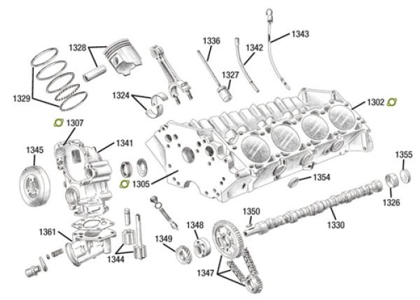 Hauptlagersatz / Kurbelwellenlager 0,20 Übermaß, 4,9 Ltr.. & 5,9 Ltr. Motor