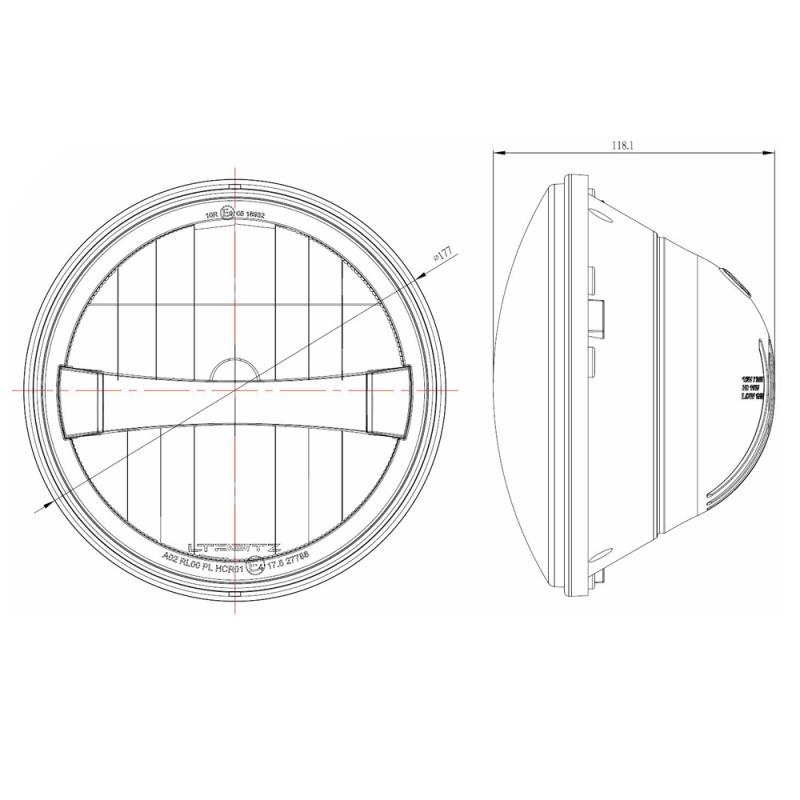 Scheinwerfer Bi-LED Prime LED 7" E-Prüfzeichen