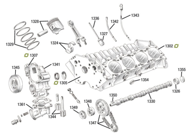 Hauptlagersatz / Kurbelwellenlager Standard Maß 4,9 Ltr.. & 5,9 Ltr. Motor