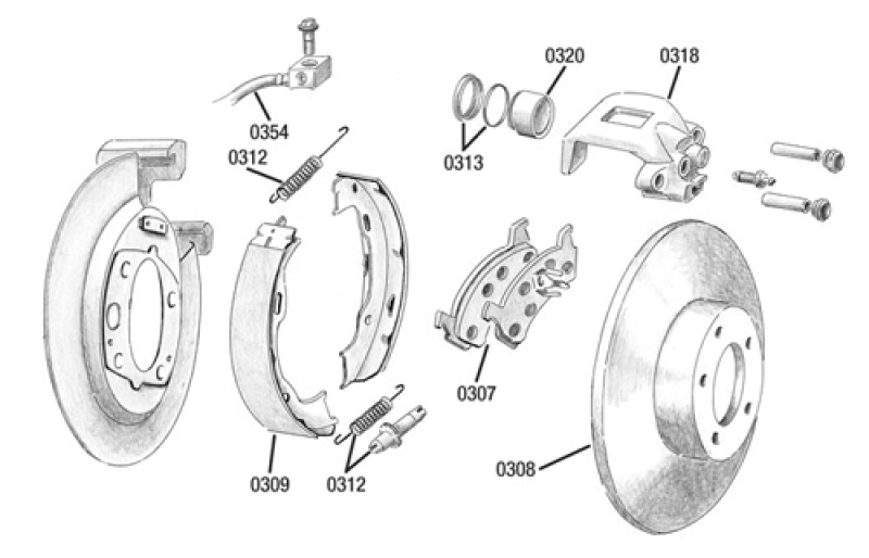 Bremssatteldichtsatz Hinterachse mit Kolben