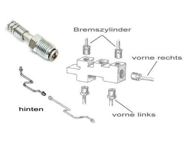 Bremsleitung, hinten links Ø 3/16 = 4,8mm