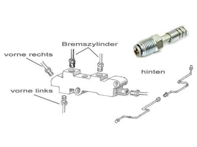 Bremsleitung, oben Vorderachse Ø 3/16 = 4,8mm