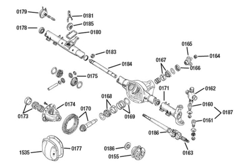 Kreuzgelenk für Steckachse Dana 30, ohne ABS