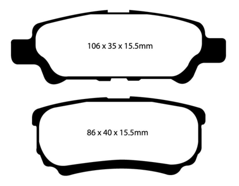 EBC Blackstuff Ultimax Bremsklötze, (Satz), hinten