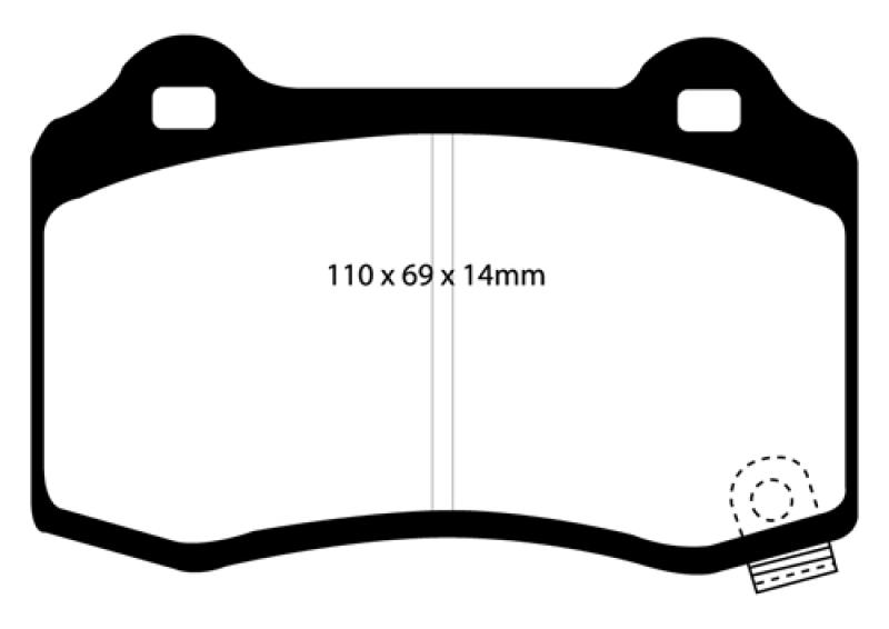 EBC Yellowstuff Bremsklötze, (Satz), mit Brembo Bremssattel, hinten