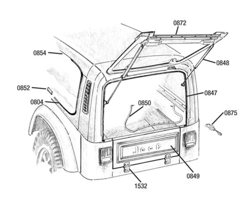 Heckklappengummi oben mit Hardtop