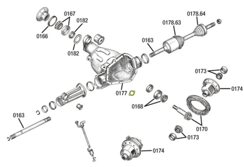 Differential - Korblagersatz 4-teilig, Vorderachse