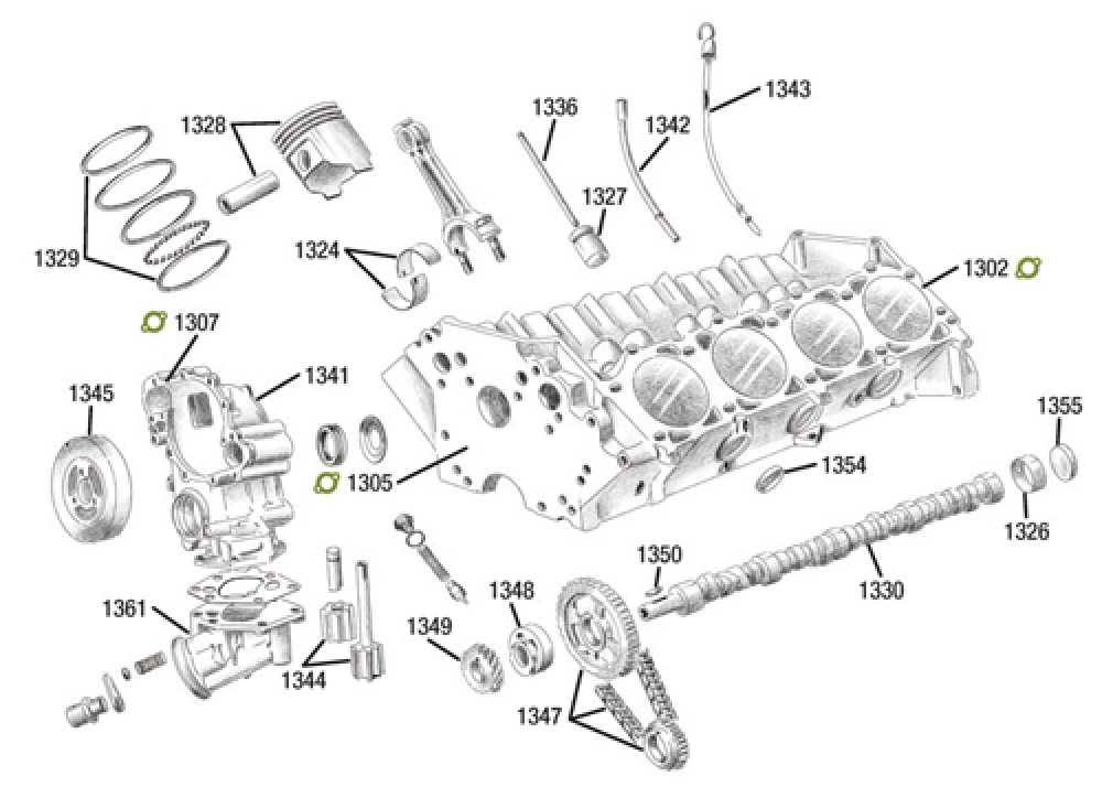 Hauptlagersatz / Kurbelwellenlager 0,10 Übermaß, 6,6 Ltr.Motor